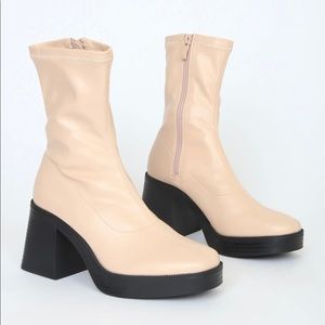 Lulu’s Almond Color Boots NWT, still in the box